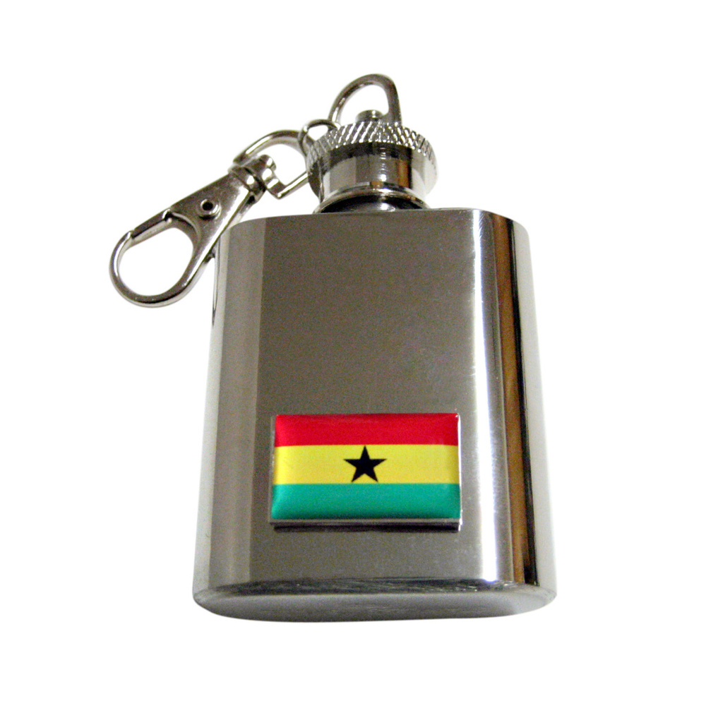 Ghana Flag Pendant Keychain Flask - image 1